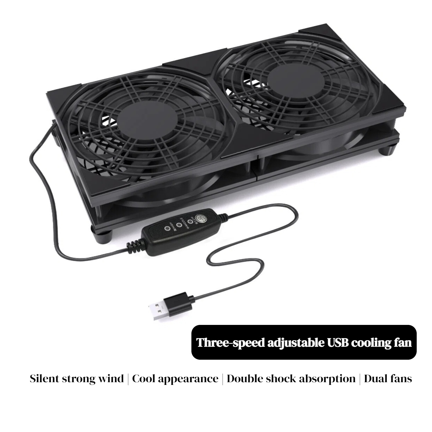 Pc Gaming Ff - Dubbele USB-koelventilator met 3 snelheden |