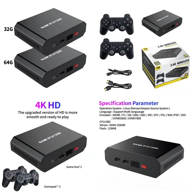 Gaming Controller - M8plus HD Videogame Console Box 2.4G
