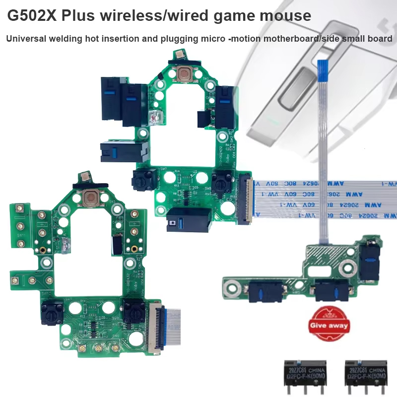 Wireless Gaming Mouse - Universele hot-swappable microschakelaar en zijpaneelbordaccessoires voor