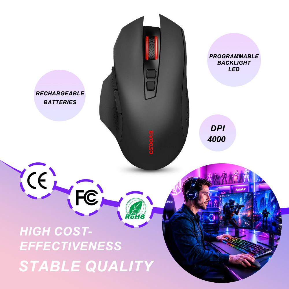 Wireless Gaming Mouse - Draadloze gamingmuis Mini Silent 4000 DPI
