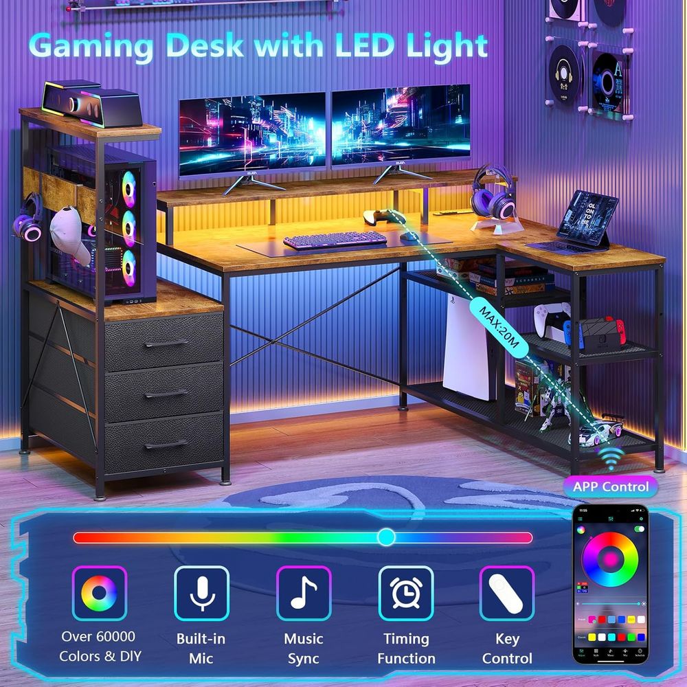 L-vormig gamingbureau met lade - Monitor Stand recensie en prijs