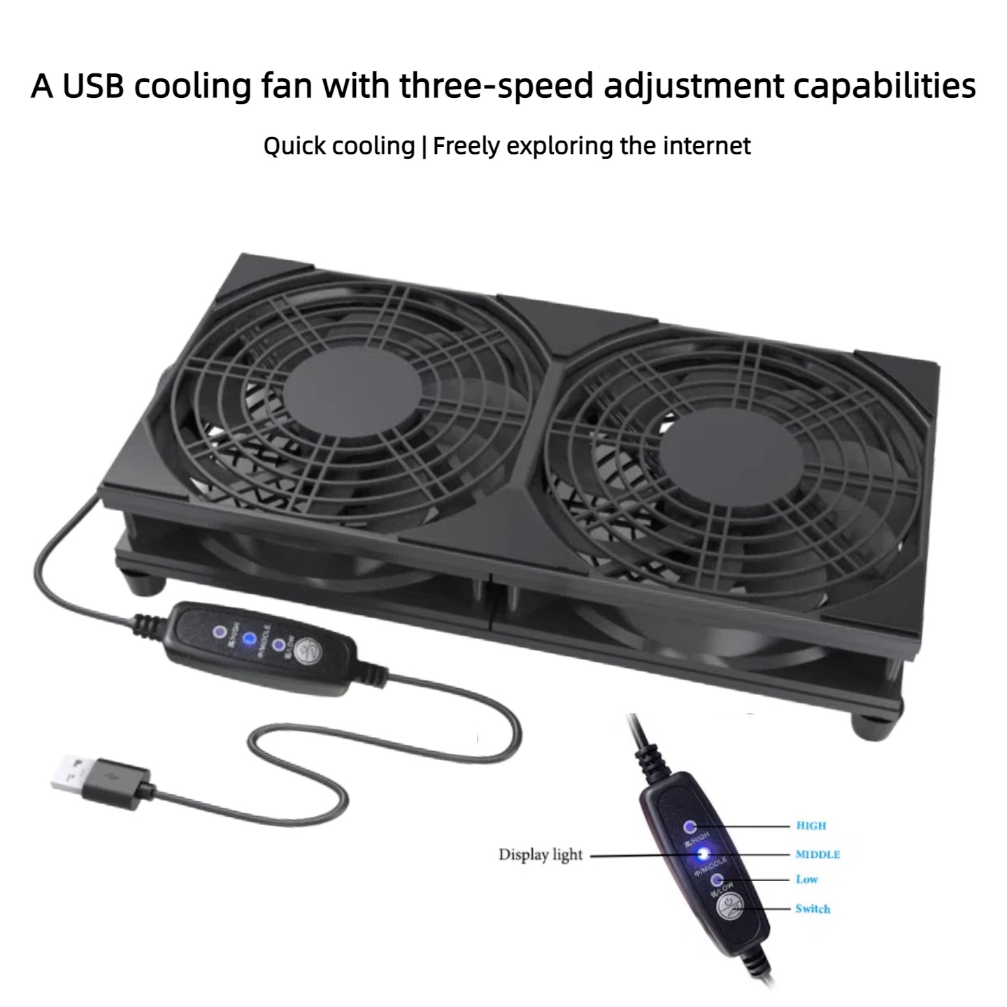 Dubbele USB-koelventilator met - Pc Gaming Ff recensie en prijs