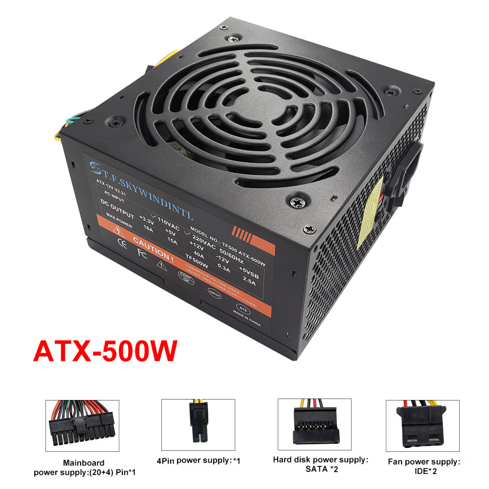 Goedkope 500W Zwart ATX Deskto - Pc Gaming Ff recensie en prijs