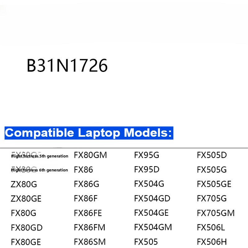 B31N1726 Laptop Batterij voor  - Pc Gaming Asus Rog recensie en prijs
